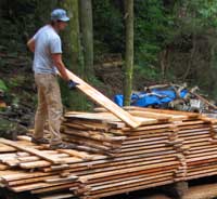 Maple and alder trees were milled on site